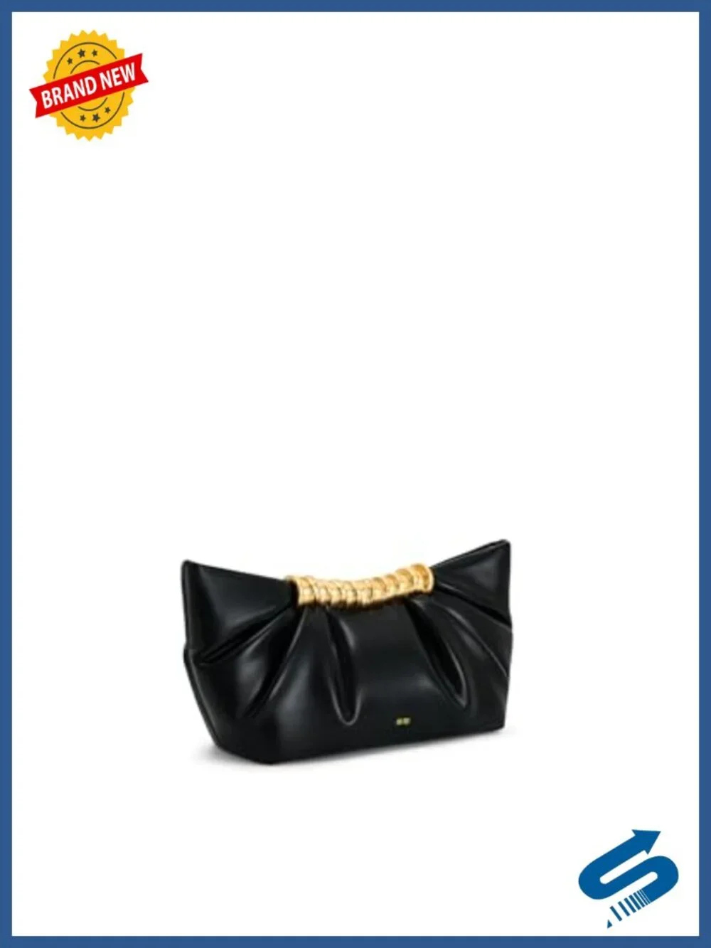 Vegan Leather Pleated Clutch Crossbody Detachable Strap